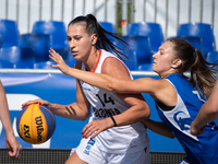 Bozena Puter participates in the LOTTO 3x3 League basketball game in Sosnowiec, Poland, on September 6, 2024. The Lotto 3x3 Liga tournament...