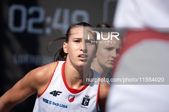 Bozena Puter participates in the LOTTO 3x3 League basketball game in Sosnowiec, Poland, on September 6, 2024. The Lotto 3x3 Liga tournament...