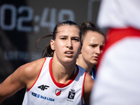 Bozena Puter participates in the LOTTO 3x3 League basketball game in Sosnowiec, Poland, on September 6, 2024. The Lotto 3x3 Liga tournament...