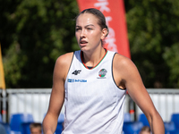 Kamila Borkowska participates in the LOTTO 3x3 League basketball game in Sosnowiec, Poland, on September 6, 2024. The Lotto 3x3 Liga tournam...