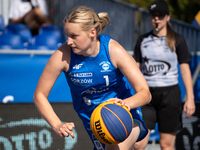 Julia Beczkowska participates in the LOTTO 3x3 League basketball game in Sosnowiec, Poland, on September 6, 2024. Lotto 3x3 Liga tournament...