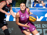 Wiktoria Keller participates in the LOTTO 3x3 League basketball game in Sosnowiec, Poland, on September 6, 2024. The Lotto 3x3 Liga tourname...