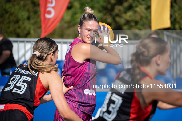 Alicja Malawy participates in the LOTTO 3x3 League basketball game in Sosnowiec, Poland, on September 6, 2024. The Lotto 3x3 Liga tournament...