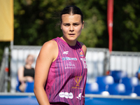 Wiktoria Keller participates in the LOTTO 3x3 League basketball game in Sosnowiec, Poland, on September 6, 2024. The Lotto 3x3 Liga tourname...