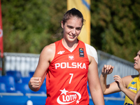 Aleksandra Pszczolarska participates in the LOTTO 3x3 League basketball game in Sosnowiec, Poland, on September 6, 2024. The Lotto 3x3 Liga...