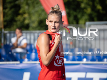 Marta Stawicka participates in the LOTTO 3x3 League basketball game in Sosnowiec, Poland, on September 6, 2024. Lotto 3x3 Liga tournament ma...