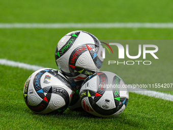 The official ball of the Nations League during the Belgium vs. Israel match on matchday 1 of the UEFA Nations League 2024-2025, in Debrecen,...