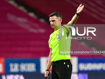 Michael Oliver during Belgium vs Israel: matchday 1 of UEFA Nations League 2024-2025, in Debrecen, Hungary, on September 6, 2024, at Nagyerd...