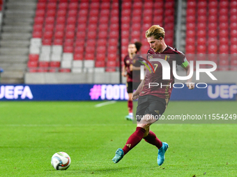 Kevin De Bruyne in action during Belgium vs Israel: matchday 1 of UEFA Nations League 2024-2025, in Debrecen, Hungary, on September 6, 2024,...