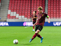 Kevin De Bruyne in action during Belgium vs Israel: matchday 1 of UEFA Nations League 2024-2025, in Debrecen, Hungary, on September 6, 2024,...