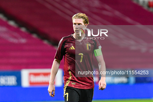 Kevin De Bruyne in action during Belgium vs Israel: matchday 1 of UEFA Nations League 2024-2025, in Debrecen, Hungary, on September 6, 2024,...