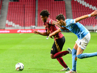 Julien Duranville and Idan Nachmias are in action during Belgium vs. Israel: matchday 1 of the UEFA Nations League 2024-2025, at Nagyerdei S...