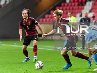 Kevin De Bruyne in action during Belgium vs Israel: matchday 1 of UEFA Nations League 2024-2025, in Debrecen, Hungary, on September 6, 2024,...