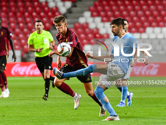 Charles De Ketelaere is in action during Belgium vs. Israel: matchday 1 of UEFA Nations League 2024-2025, at Nagyerdei Stadion in Debrecen,...