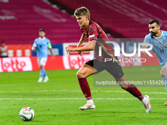 Charles De Ketelaere is in action during Belgium vs. Israel: matchday 1 of UEFA Nations League 2024-2025, at Nagyerdei Stadion in Debrecen,...