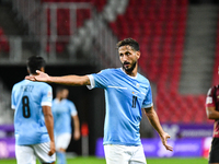 Sagiv Jehezkel is in action during Belgium vs Israel: matchday 1 of UEFA Nations League 2024-2025, in Debrecen, Hungary, on September 6, 202...