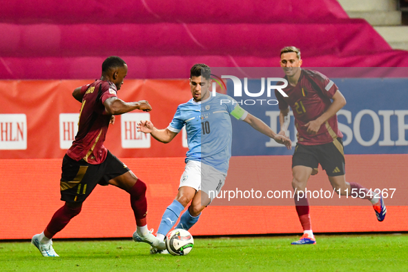 Manor Solomon is in action during Belgium vs Israel: matchday 1 of UEFA Nations League 2024-2025, in Debrecen, Hungary, on September 6, 2024...