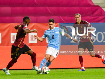 Manor Solomon is in action during Belgium vs Israel: matchday 1 of UEFA Nations League 2024-2025, in Debrecen, Hungary, on September 6, 2024...