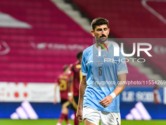 Idan Nachmias in action during Belgium vs Israel: matchday 1 of UEFA Nations League 2024-2025, in Debrecen, Hungary, on September 6, 2024 (