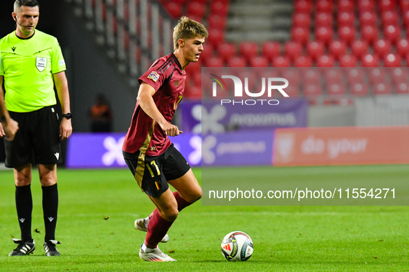 Charles De Ketelaere is in action during Belgium vs. Israel: matchday 1 of UEFA Nations League 2024-2025, at Nagyerdei Stadion in Debrecen,...