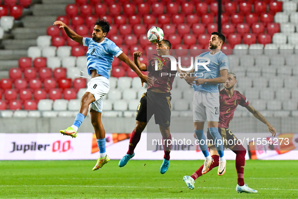 Youri Tielemans is in action during Belgium vs Israel: matchday 1 of UEFA Nations League 2024-2025, in Debrecen, Hungary, on September 6, 20...