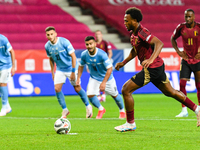 Lois Openda in action during Belgium vs Israel: matchday 1 of UEFA Nations League 2024-2025, in Debrecen, Hungary, on September 6, 2024, at...