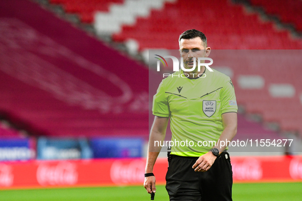 Michael Oliver during Belgium vs Israel: matchday 1 of UEFA Nations League 2024-2025, in Debrecen, Hungary, on September 6, 2024, at Nagyerd...