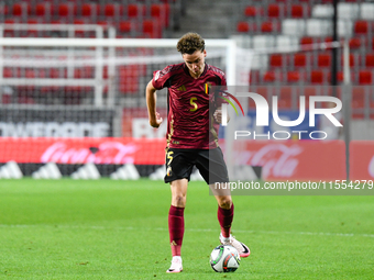 Maxim De Cuyper is in action during Belgium vs Israel: matchday 1 of UEFA Nations League 2024-2025, at Nagyerdei Stadion in Debrecen, Hungar...