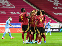 Players of Belgium celebrate during Belgium vs Israel: matchday 1 of UEFA Nations League 2024-2025, at Nagyerdei Stadion in Debrecen, Hungar...