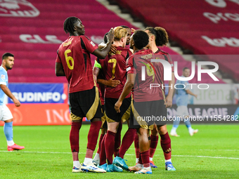 Players of Belgium celebrate during Belgium vs Israel: matchday 1 of UEFA Nations League 2024-2025, at Nagyerdei Stadion in Debrecen, Hungar...