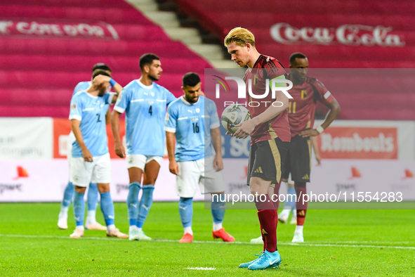 Kevin De Bruyne in action during Belgium vs Israel: matchday 1 of UEFA Nations League 2024-2025, in Debrecen, Hungary, on September 6, 2024,...