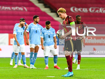 Kevin De Bruyne in action during Belgium vs Israel: matchday 1 of UEFA Nations League 2024-2025, in Debrecen, Hungary, on September 6, 2024,...