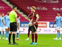 Kevin De Bruyne in action during Belgium vs Israel: matchday 1 of UEFA Nations League 2024-2025, in Debrecen, Hungary, on September 6, 2024,...