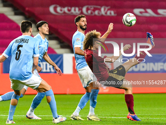 Wout Faes in action during Belgium vs Israel: matchday 1 of UEFA Nations League 2024-2025, in Debrecen, Hungary, on September 6, 2024, at Na...