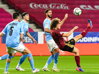 Wout Faes in action during Belgium vs Israel: matchday 1 of UEFA Nations League 2024-2025, in Debrecen, Hungary, on September 6, 2024, at Na...