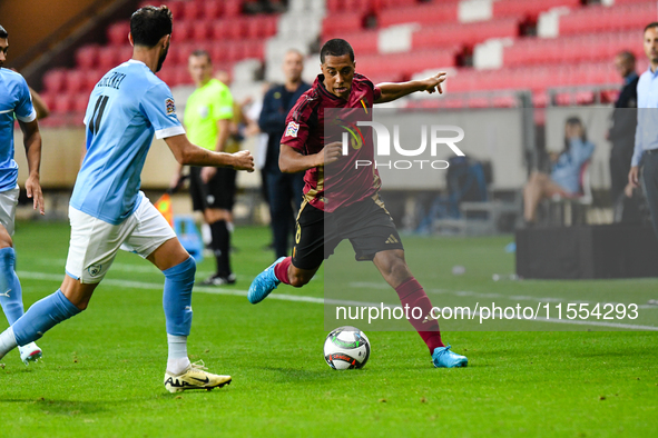 Youri Tielemans is in action during Belgium vs Israel: matchday 1 of UEFA Nations League 2024-2025, in Debrecen, Hungary, on September 6, 20...