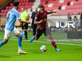 Youri Tielemans is in action during Belgium vs Israel: matchday 1 of UEFA Nations League 2024-2025, in Debrecen, Hungary, on September 6, 20...