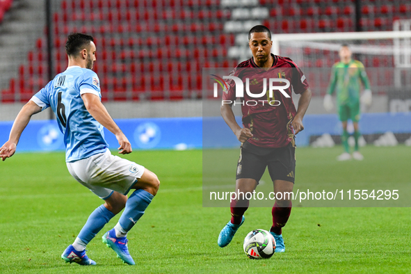 Youri Tielemans is in action during Belgium vs Israel: matchday 1 of UEFA Nations League 2024-2025, in Debrecen, Hungary, on September 6, 20...