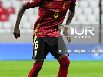 Amadou Onana is in action during Belgium vs Israel: matchday 1 of UEFA Nations League 2024-2025, in Debrecen, Hungary, on September 6, 2024,...