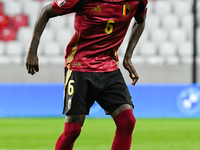 Amadou Onana is in action during Belgium vs Israel: matchday 1 of UEFA Nations League 2024-2025, in Debrecen, Hungary, on September 6, 2024,...