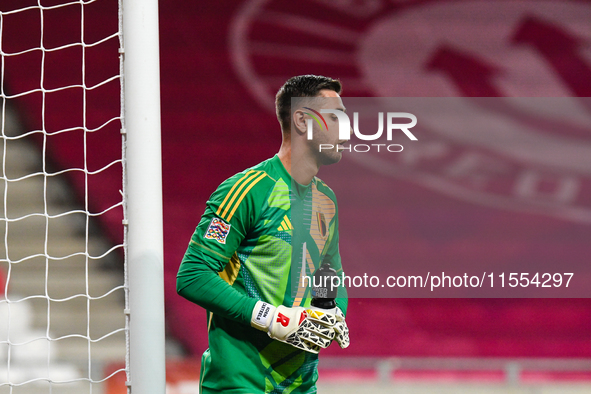 Koen Casteels is in action during Belgium vs Israel: matchday 1 of UEFA Nations League 2024-2025, in Debrecen, Hungary, on September 6, 2024...