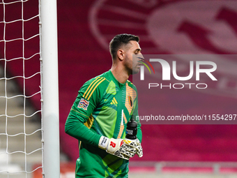 Koen Casteels is in action during Belgium vs Israel: matchday 1 of UEFA Nations League 2024-2025, in Debrecen, Hungary, on September 6, 2024...