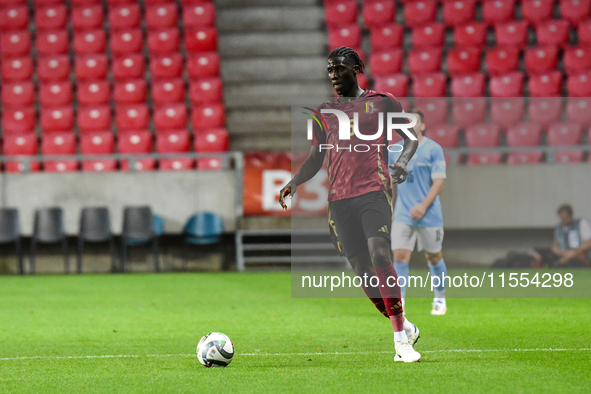 Amadou Onana is in action during Belgium vs Israel: matchday 1 of UEFA Nations League 2024-2025, in Debrecen, Hungary, on September 6, 2024,...