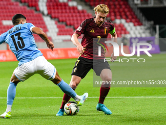 Kevin De Bruyne in action during Belgium vs Israel: matchday 1 of UEFA Nations League 2024-2025, in Debrecen, Hungary, on September 6, 2024,...