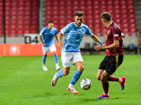 Denny Gropper is in action during Belgium vs Israel: matchday 1 of UEFA Nations League 2024-2025, in Debrecen, Hungary, on September 6, 2024...