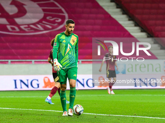 Koen Casteels is in action during Belgium vs Israel: matchday 1 of UEFA Nations League 2024-2025, in Debrecen, Hungary, on September 6, 2024...