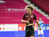 Wout Faes in action during Belgium vs Israel: matchday 1 of UEFA Nations League 2024-2025, in Debrecen, Hungary, on September 6, 2024, at Na...