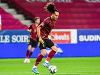 Arthur Theate in action during Belgium vs Israel: matchday 1 of UEFA Nations League 2024-2025, in Debrecen, Hungary, on September 6, 2024 (