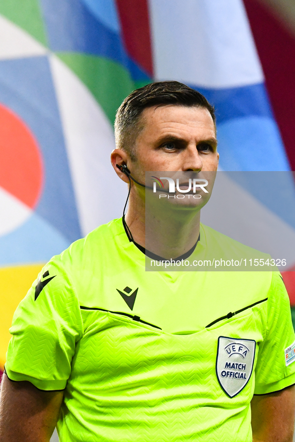 Michael Oliver during Belgium vs Israel: matchday 1 of UEFA Nations League 2024-2025, in Debrecen, Hungary, on September 6, 2024, at Nagyerd...