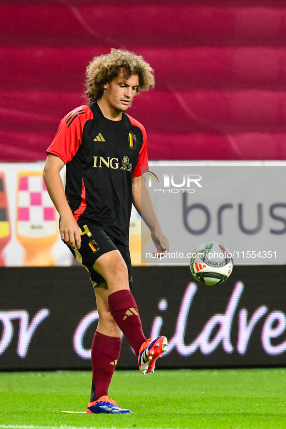 Wout Faes during Belgium vs Israel: matchday 1 of UEFA Nations League 2024-2025, in Debrecen, Hungary, on September 6, 2024, at Nagyerdei St...